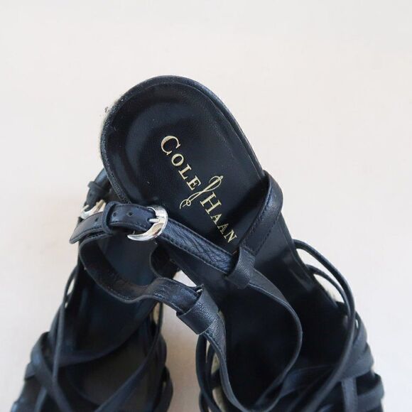 Cole Haan Leather Sandal Wedges Size 9 - Picture 9 of 11